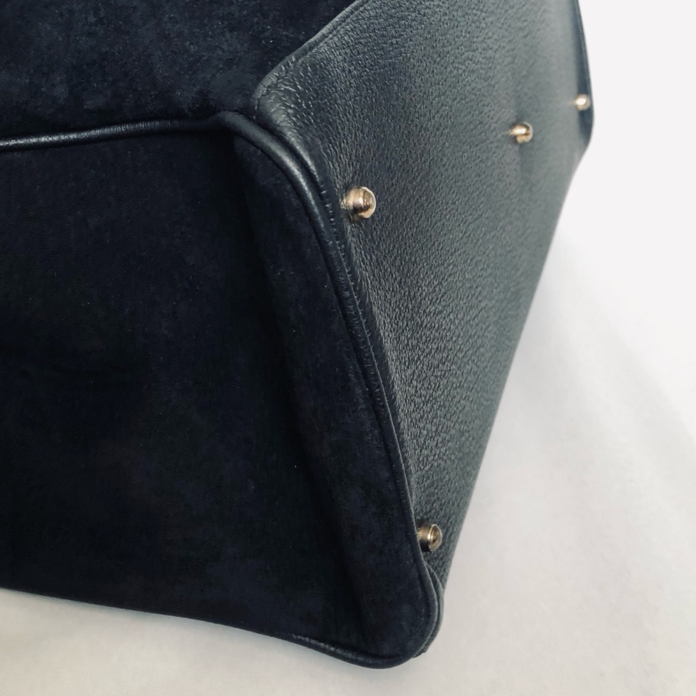 Gucci Black Suede Satchel with Bamboo Top Handles - Picture 7 of 16
